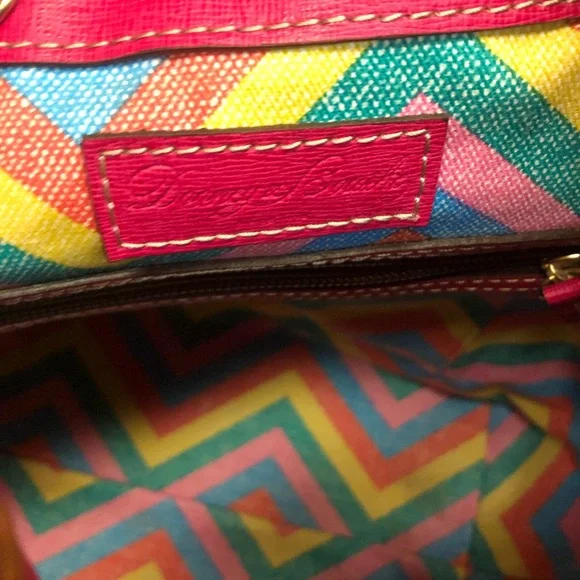 DOONEY & BOURKE Drawstring Bucket Bag Black Brown Pebble Grain Leather - Picture 13 of 15